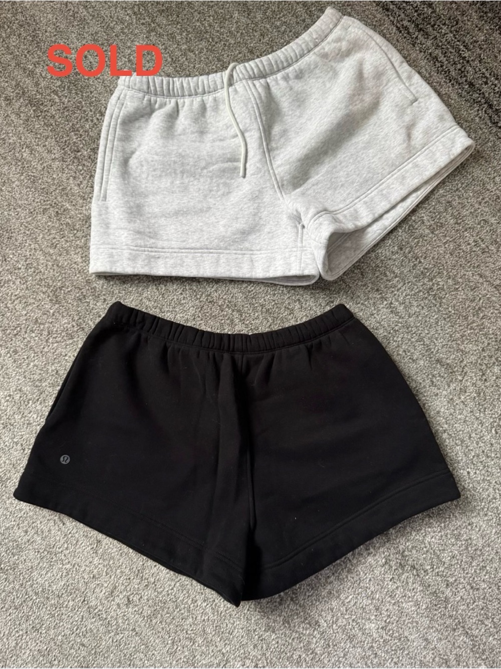 SOLD      lululemon athletica Black and Light Gray Athletic Shorts Set